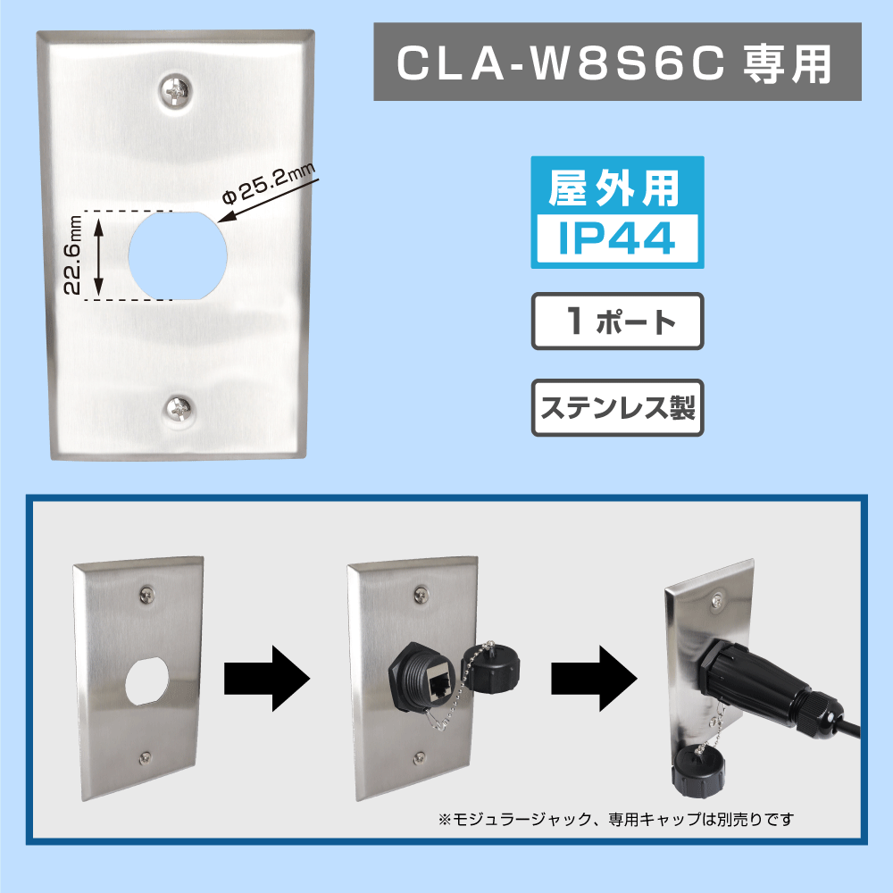 【CLA-W8S6C専用】屋外用　ステンレス製フェースプレート