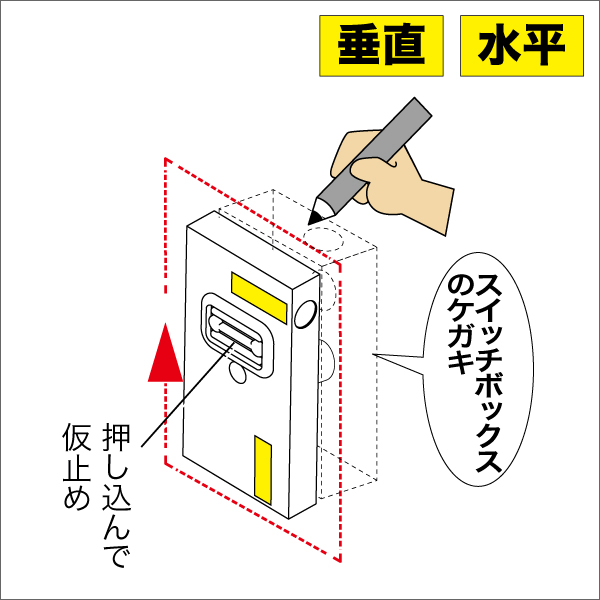 【ジェフコム DENSAN】スイッチボックスケガキレベル（壁ピタくん） ML-2MKP