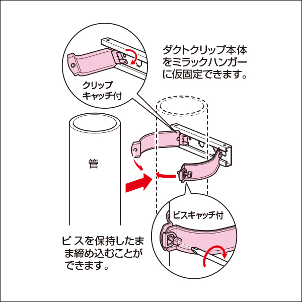 【未来工業】ダクトクリップ ステンレス仕様（呼び16） DC-16S