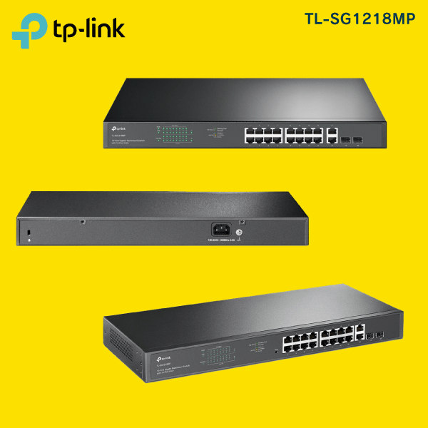 【TP-LINK】スイッチングハブ 18ポート【PoE+対応16ポート／SFP対応2スロット】ギガビット TL-SG1218MP