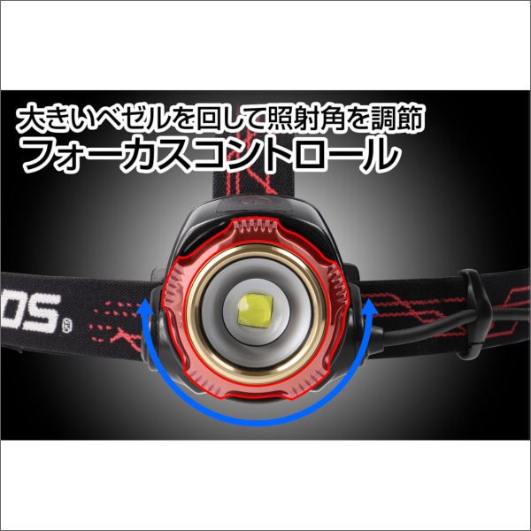【GENTOS】Gシリーズ ヘッドライト（USB Type-C充電式）明るさ60～1500ルーメン GH-300RG