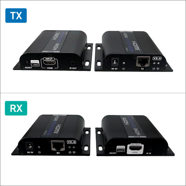 HDMIエクステンダー PoE給電対応　120m＠1080P ハブカスケードで 1対1、1対多通信対応