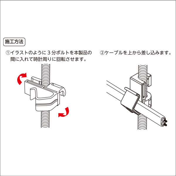 【日動電工】3分ボルトケーブル留具1 3BT1