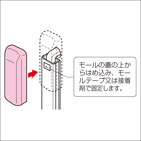 【未来工業】エンド（Eモール付属品）1号（カベ白） EME-1W