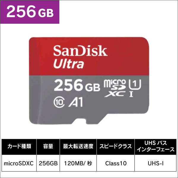【SanDisk】microSDカード 256GB