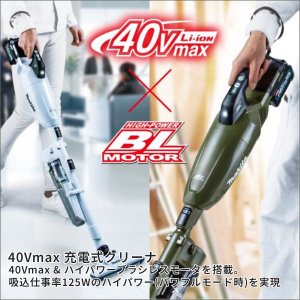 【マキタ】充電式クリーナ カプセル式（40Vmax バッテリー・充電器付）白 CL001GRDCW
