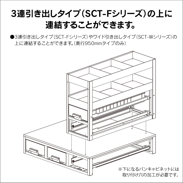 【ジェフコム DENSAN】バンキャビネット（サイド棚）棚2段（普通車用）左右兼用 SCT-S11