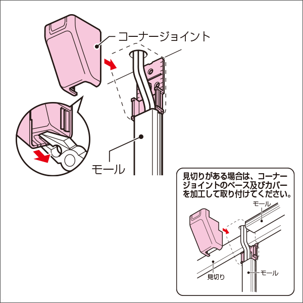 【未来工業】コーナージョイント（ボックスタイプ）（プラモール付属品）（ベージュ） MLC-BJ