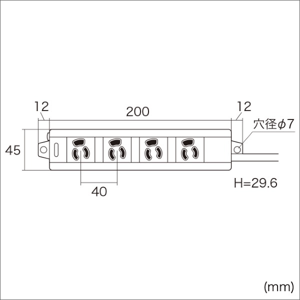 【サンワサプライ】電源タップ（3P・4個口・1m） TAP-MG341N2-1