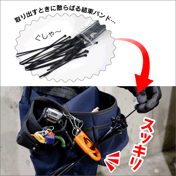 結束バンド／ケーブルタイホルダー　オレンジ