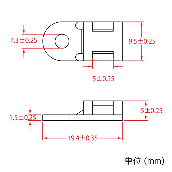 結束バンドアンカーマウント (結束バンド固定具)  100個入  白 適合ビスM4