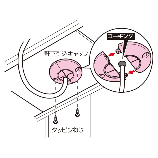 【未来工業】軒下引込キャップ（φ50mm）（ミルキーホワイト） WKN-1M