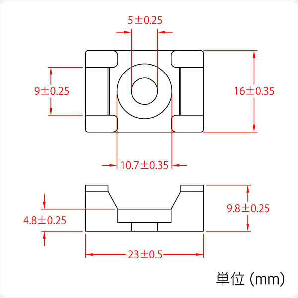 結束バンドマウント(結束バンド固定具)　100個入  白 適合ビスM5