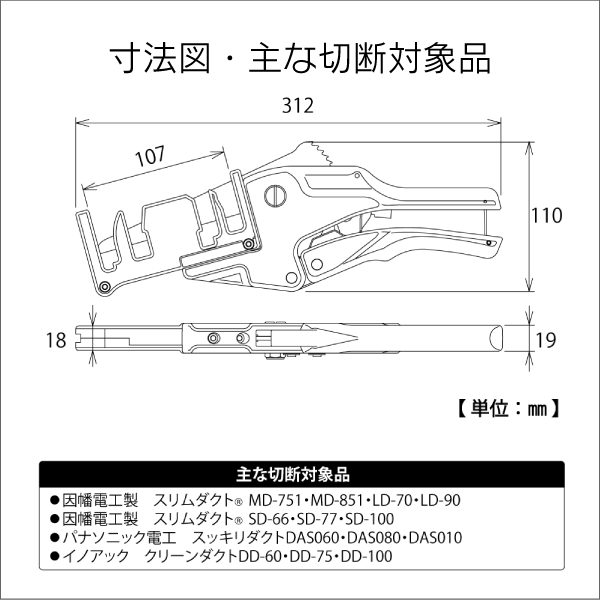 【トップ工業】エアコン用ダクトカッター DC-100M