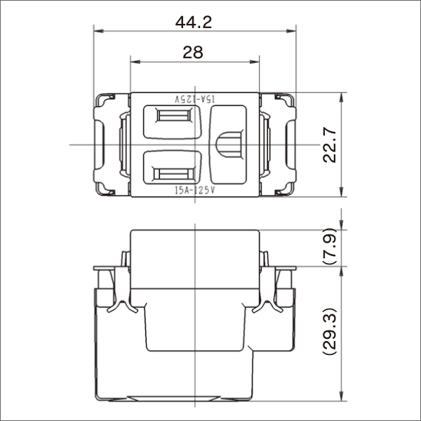 【神保電器】マイルドビー 埋込接地コンセント（送り端子付）2極接地極付 15A／125V JEC-BN-5GJ-PW