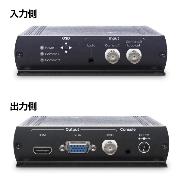 AHD/HD-TVI/HDCVI/コンポジット映像 → HDMI(4K対応)・VGA・コンポジット映像コンバーター