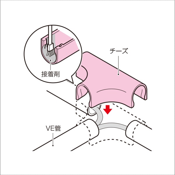 【未来工業】VE管カバーチーズ（16VE管用）ベージュ VEJ-16J