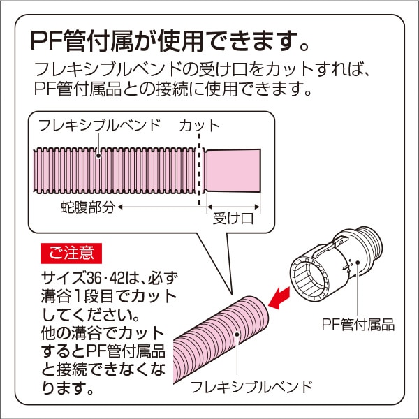 【未来工業】フレキシブルベンド（16VE管用）（ベージュ） VEU-16J