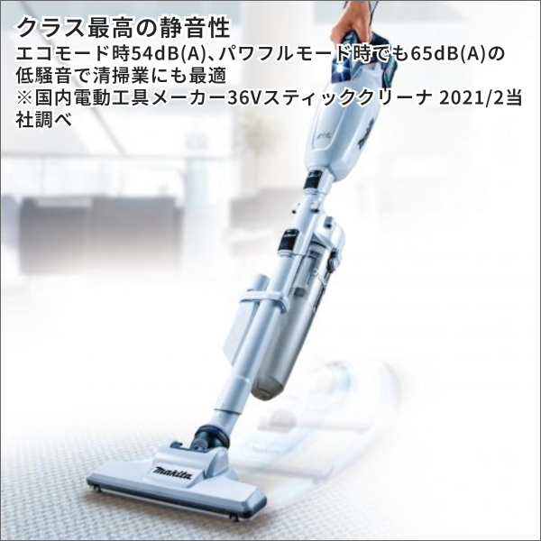 【マキタ】充電式クリーナ カプセル式（40Vmax バッテリー・充電器付）白 CL001GRDCW
