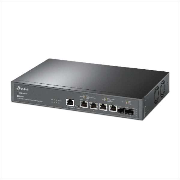 【TP-LINK】JetStream 6ポート 10GE L2+マネージスイッチ（4 PoE++ポート搭載）／2スロット 10G SFP+ TL-SX3206HPP