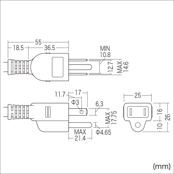 【サンワサプライ】電源タップ（3P・4個口・1m） TAP-MG341N2-1