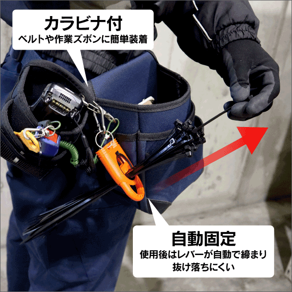 結束バンド／ケーブルタイホルダー　オレンジ