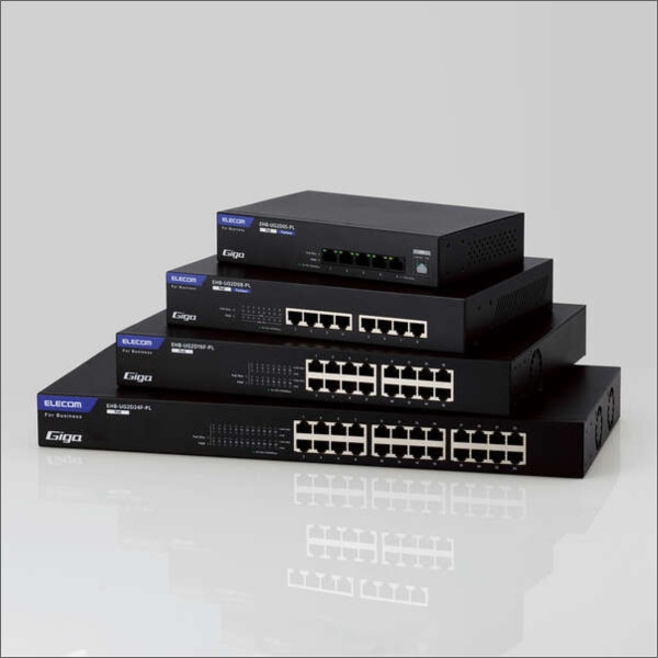 【エレコム】レイヤー2 Giga対応 PoE  5ポートアンマネージスイッチ（ファンレス・ループ検知） EHB-UG2D05-PL