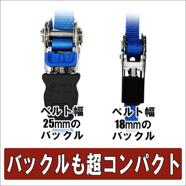 【SK11】ミニラチェット式ベルト荷締機（最大使用力0.5kN） RT-18OB