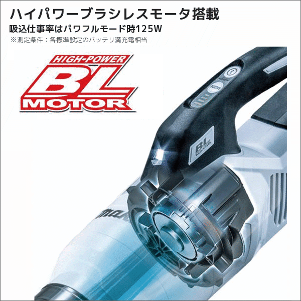 【マキタ】充電式クリーナ ブラシレス 紙パック式 ワンタッチスイッチ（18V バッテリー・充電器付） 白  CL285FDRFW