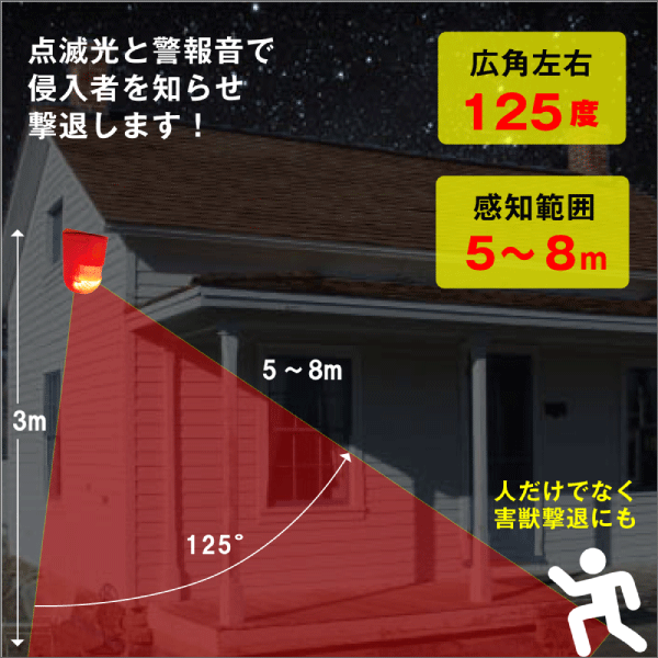 【ブロードウォッチ】人感センサー大音量警告灯 SEC-IR-LALARM