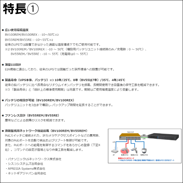 【オムロン】無停電電源装置（UPS）BVシリーズ 遠隔監視用ネットワーク機能搭載 BV55REM