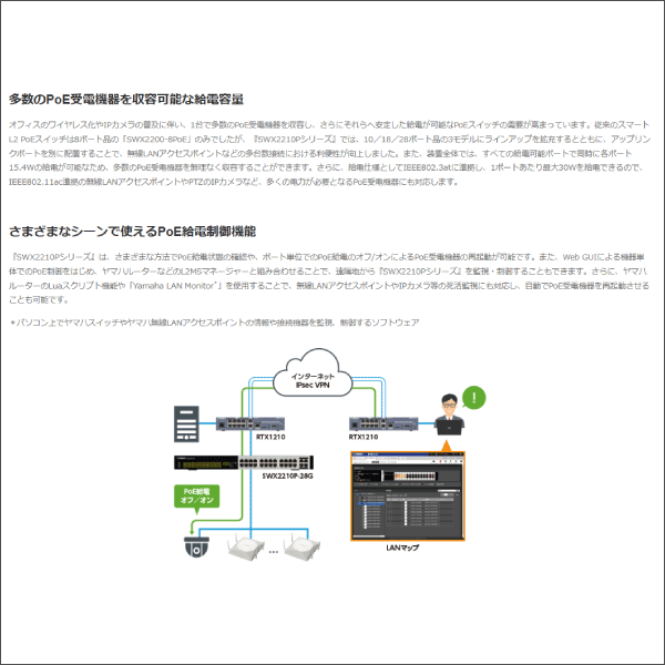 【YAMAHA（ヤマハ）】スマートL2 PoEスイッチ SWX2210P-10G