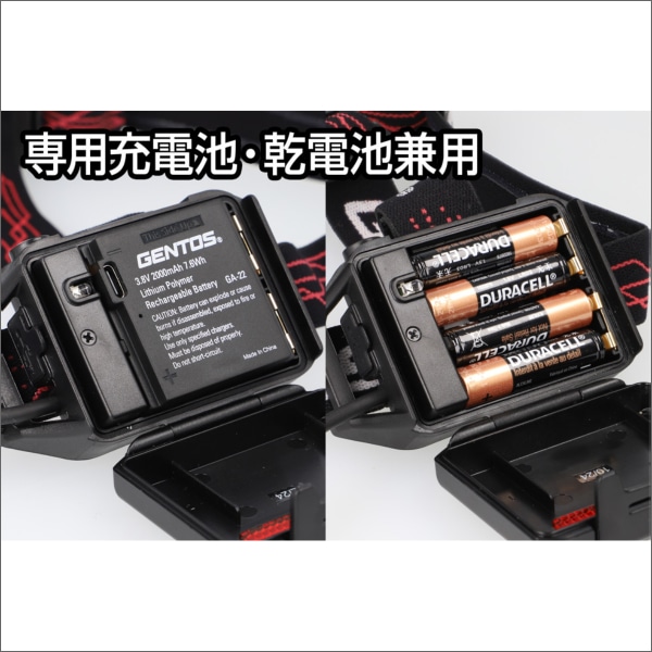 【GENTOS】Gシリーズ ヘッドライト（USB Type-C充電式）明るさ50～550ルーメン GH-201RG
