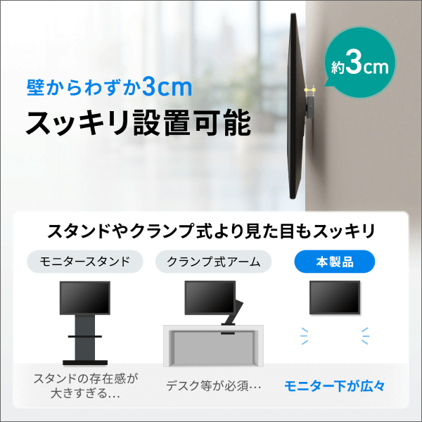 【サンワサプライ】モニターアーム（耐荷重20kg） CR-LA301