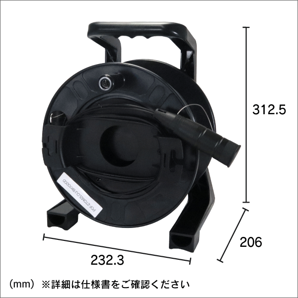 両端LC/UPCコネクタ付きOM2マルチモード 2心耐圧光ケーブル 巻き取りドラムタイプ 100m