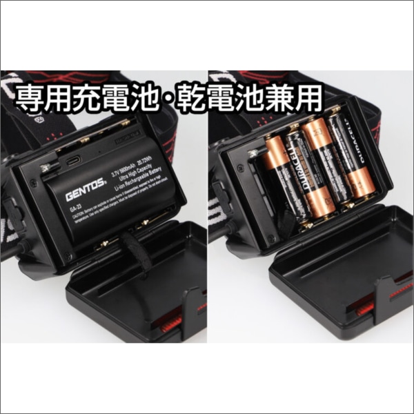 【GENTOS】Gシリーズ ヘッドライト（USB Type-C充電式）明るさ110～700ルーメン GH-203RG