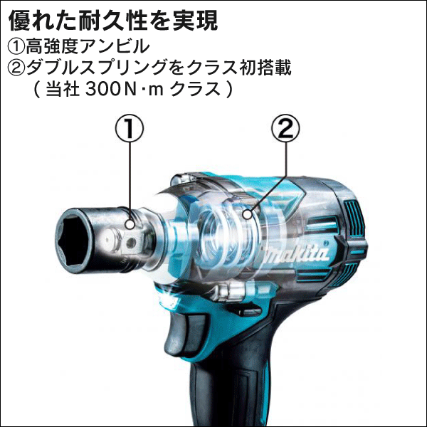 【マキタ】充電式インパクトレンチ 12.7mm（40Vmax バッテリー・充電器付） TW004GRDX