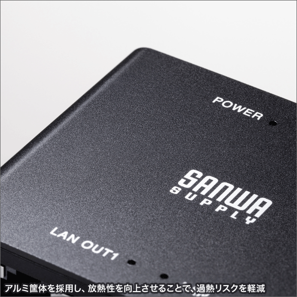 【サンワサプライ】スイッチングハブ（USB Type-C給電、3ポート） LAN-GIGAC302BK