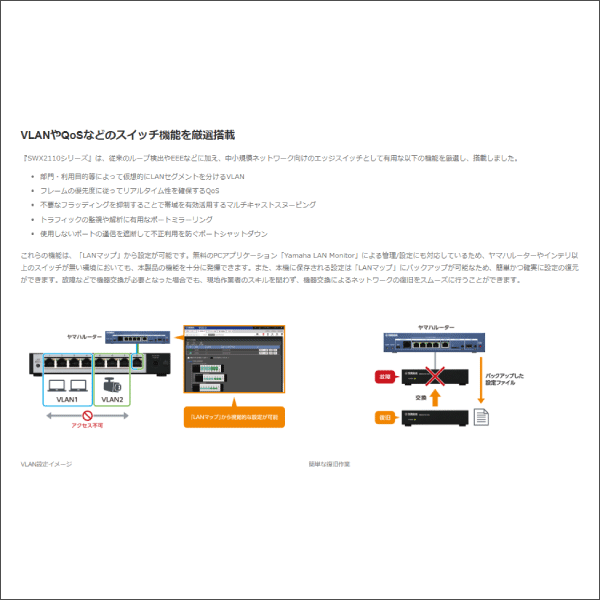 【YAMAHA（ヤマハ）】シンプルL2スイッチ SWX2110-16G