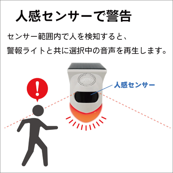 【ブロードウォッチ】太陽充電人感検知音声ガイド（屋外用） TALK-NAVI-OUT