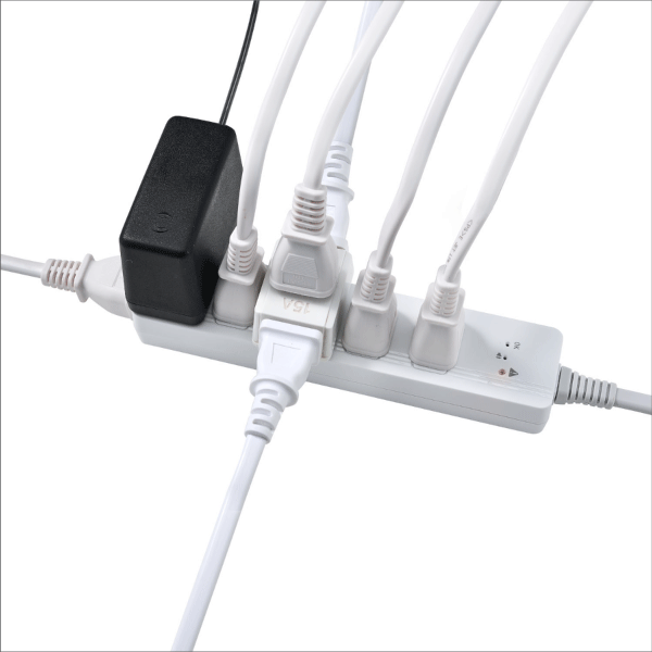 【ELPA（朝日電器）】コード付きアラームタップ6個口（1m） WB-A61(W)