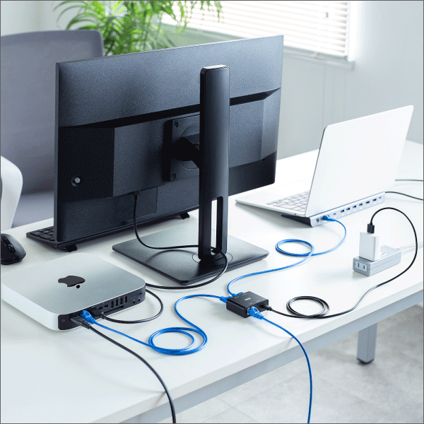 【サンワサプライ】スイッチングハブ（USB Type-C給電、3ポート） LAN-GIGAC302BK