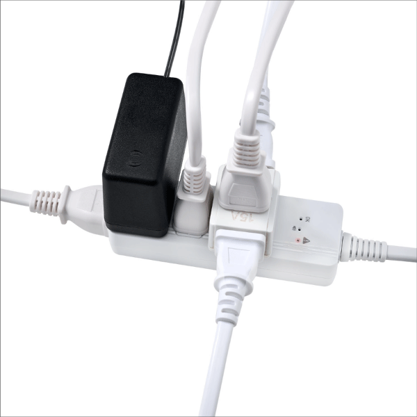 【ELPA（朝日電器）】コード付きアラームタップ4個口（1m） WB-A41(W)