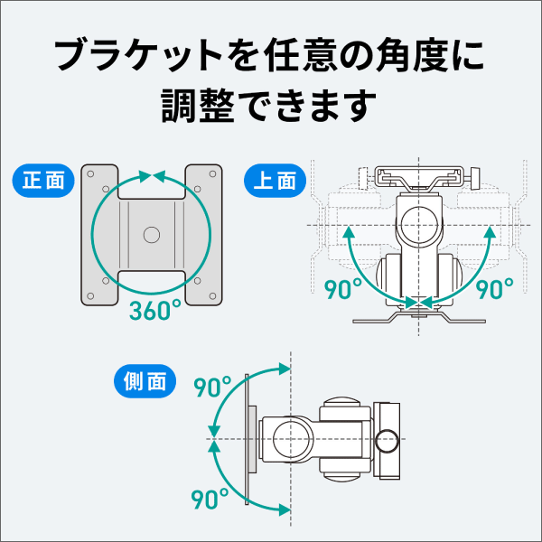 【サンワサプライ】モニターアーム（耐荷重12kg）パン・チルト角度調整 CR-LA303