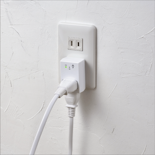 【ELPA（朝日電器）】アラームタップ 2個口 A-A2L(W)