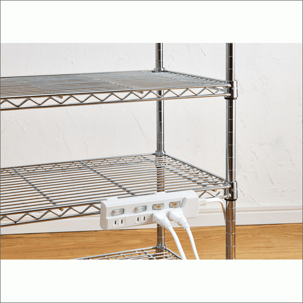 【ELPA（朝日電器）】LEDスイッチ付タップ 4個口（1m） WLK-41(W)