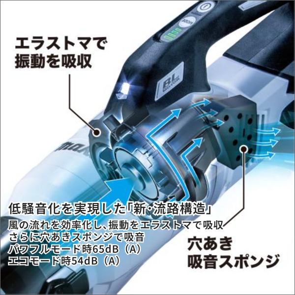 【マキタ】充電式クリーナ サイクロン一体式（40Vmax、バッテリー・充電器付）白 CL003GRDW
