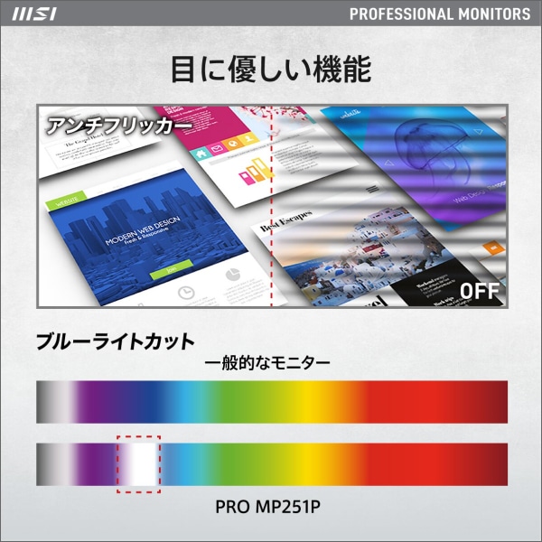 【MSI】PROシリーズ LCDモニター（24.5型）フルHD（1920×1080）100Hz PRO MP251P