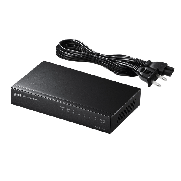 【サンワサプライ】Giga対応スイッチングハブ（5ポート、ループ検知機能付き） LAN-GIGAH5L