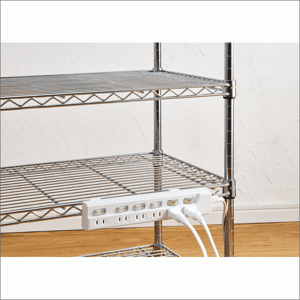 【ELPA（朝日電器）】LEDスイッチ付タップ 4個口（1m） WLK-41(W)